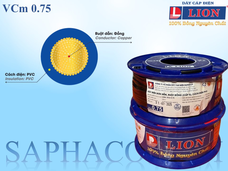 Day dien mem Lion Vcm 0.75